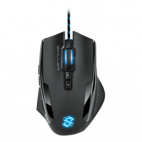 "Sharkoon Skiller SGM1 Gaming Mouse kabelgebunden ergonomisch optisch 12 Tasten Black"
