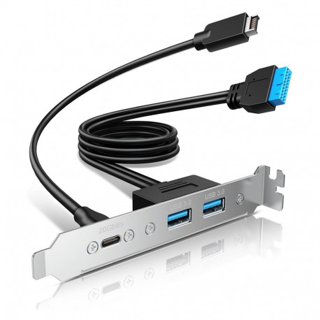 "GRAUGEAR Multi PCI Blende 1x USB-C. 2x USB-A"