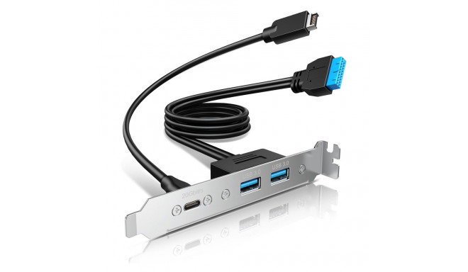 "GRAUGEAR Multi PCI Blende 1x USB-C. 2x USB-A"