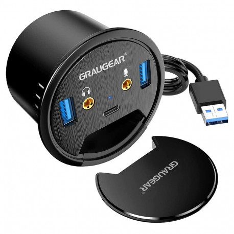 "GRAUGEAR USB 3.0 Tisch Hub mit Audio- und Mikrofonanschluss"