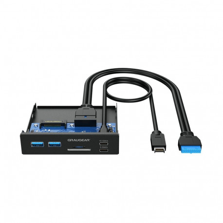"GRAUGEAR USB-HUB+Kartenleser Multi Front Panel. Type-C USB retail"