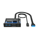 "GRAUGEAR USB-HUB+Kartenleser Multi Front Panel. Type-C USB retail"