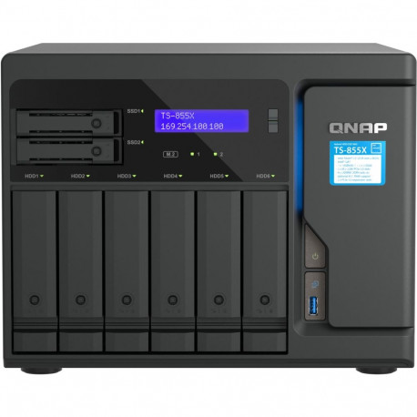 QNAP TS-855X-8G 8-sahtliga torn-NAS Intel Atom C5125 8GB DDR4