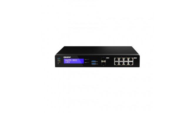 "QNAP QuCPE-3032-C3558R-8G Intel Atom C3558R 8x2.5GbE RJ45 ports and 2x10GbE SFP+ ports 2xM.2 2280 N