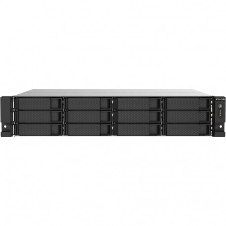 "QNAP 12-Bay-Rackmontage-NAS AMD Ryzen V1000 Serie V1500B 4C/8T 2,2GHz 8GB DDR4-RAM 2x2,5 GbE LAN op