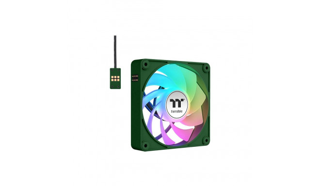 "140mm Thermaltake CT140 EX Reverse ARGB Sync PC Cooling Fan Racing Green 3 Pack"