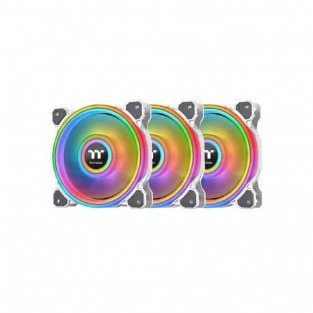 "120mm Thermaltake Riing Quad 12 RGB Radiator Fan TT Premium Edition 3 Pack White"