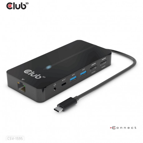 "Club3D USB-C 7in1-HUB >2xHDMI/2xUSB/USB-C/LAN 4K60Hz PD100W"