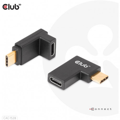 Club3D adapter USB 3.2 Type C  USB 3.2 Type C, nurkne, St/Bu