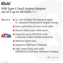 "Club3D Adapter USB 3.2 Typ C  USB 3.2 Typ C gewinkelt St/Bu"