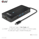"Club3D USB-C 7in1-HUB >2xHDMI/2xUSB/USB-C/LAN 4K60Hz PD100W"