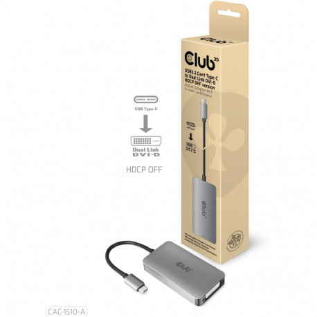 "Club3D Adapter USB 3.2 Typ C > DVI-D HDCP Off aktiv St/Bu"