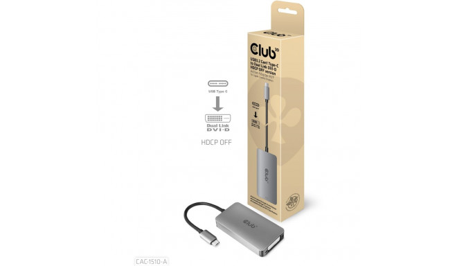 "Club3D Adapter USB 3.2 Typ C > DVI-D HDCP Off aktiv St/Bu"