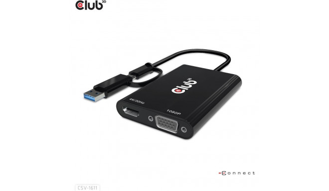 "Club3D Adapter USB Typ C/A > HDMI / VGA St/Bu"