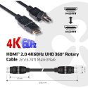 "Club3D HDMI-Kabel A -> A 2.0 360° Drehbar 4K60Hz UHD 2 Meter retail"