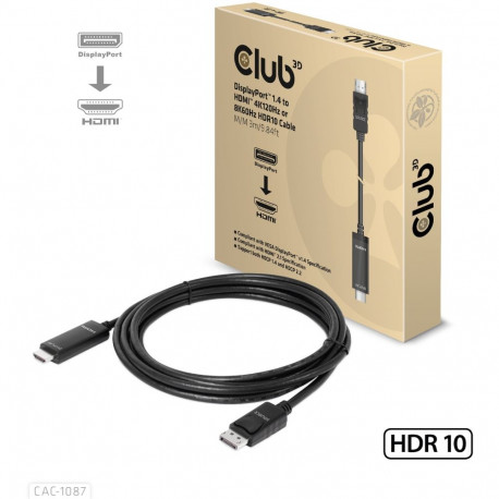 "Club3D Kabel DisplayPort 1.4 > HDMI HDR 8K60Hz aktiv 3m retail"