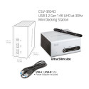 "Club3D 4K Mini-Dockingst USB3 ->4xUSB3/HDMI/DVI/LAN silber"