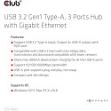 "Club3D Adapter USB 3.2 Typ A > 3x USB 3.2 Typ A/LAN"
