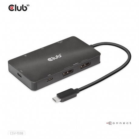 "Club3D USB-C 7in1-HUB >2xDP/2xUSB/2xUSB-C/LAN 4K60Hz PD100W"