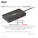 "Club3D USB-C 7in1-HUB >2xDP/2xUSB/2xUSB-C/LAN 4K60Hz PD100W"