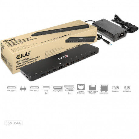 "Club3D 4K ChargingDock USB-C ->6xUSB3/DP/2xHDMI/LAN 120W"