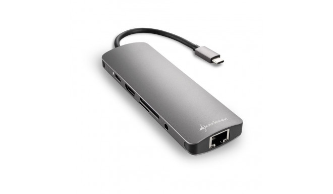 "Sharkoon USB 3.0 Type C Combo Adapter (dunkelgrau)"