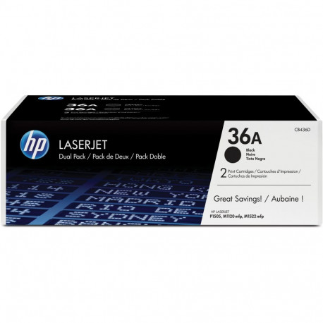 "HP original LaserJet Toner cartridge CB436AD black standard capacity 2 x 2000 pages 2-pack"
