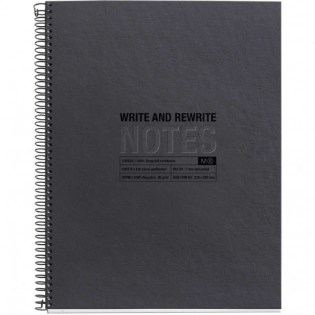 "Miquelrius Notizblock SCHWARZ Recycle A4 80 Blatt (Speditionsversand)"