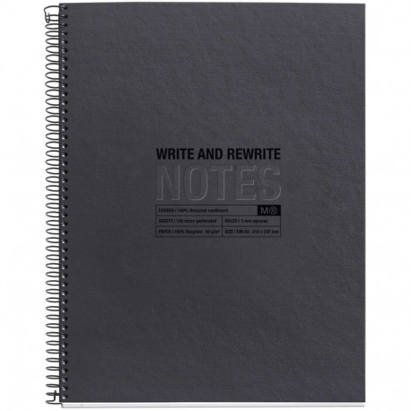 "Miquelrius Notizblock SCHWARZ Recycle A4 80 Blatt (Speditionsversand)"