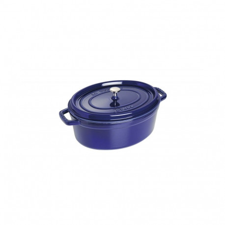 "Staub La Cocotte 31cm oval dunkelblau. Gusseisen"