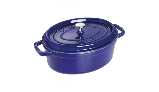 "Staub La Cocotte 29cm oval dunkelblau. Gusseisen"