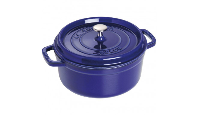 "Staub La Cocotte 24cm rund dunkelblau. Gusseisen"