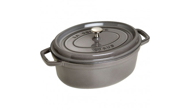 "Staub La Cocotte 29cm oval Graphit-grau. Gusseisen"