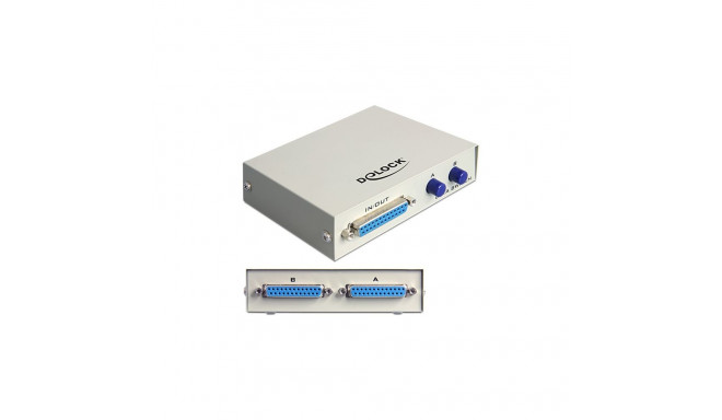 Paralleelpordi ümberlüliti D-Sub 25 Pin 2 Port, manuaalne