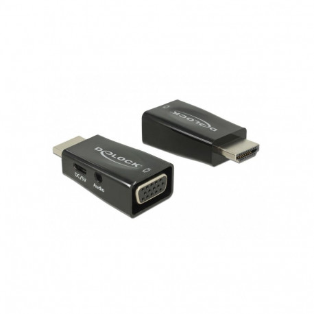 "DELOCK Adapter HDMI-A Stecker > VGA Buchse mit Audio"