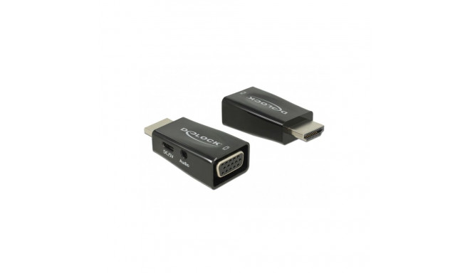 "DELOCK Adapter HDMI-A Stecker > VGA Buchse mit Audio"