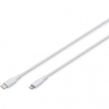 "DIGITUS USB 2.0 Kabel Typ C-Lightning Silikon 1m MFI weiß"