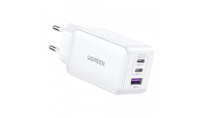 "UGREEN Nexode USB-A+2*USB-C 140W GaN Fast Charger+USB-C Cable wht"