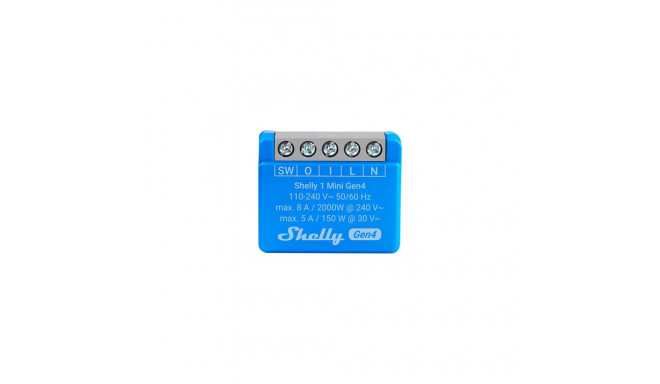 "Shelly Relais ""1 Mini Gen4"" WLAN BT max. 8A 1 Kanal WLAN Matter Zigbee Bluetooth Unterputz"