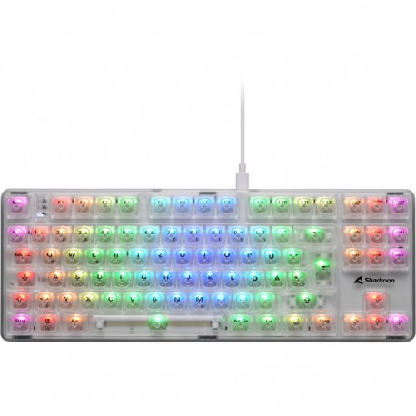 "Sharkoon Gaming Tastatur Crystal Shark weiß DE"