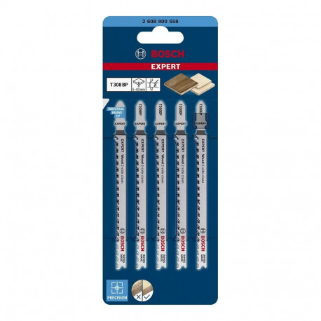 "Bosch EXPERT Stichsägeblätter T308BP 5Stk Wood 2-side clean"