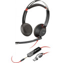 "HP Poly Blackwire 5220 Stereo USB-C Headset +3.5mm Plug +USB-C/A Adapter (207586-201/207576-201)"