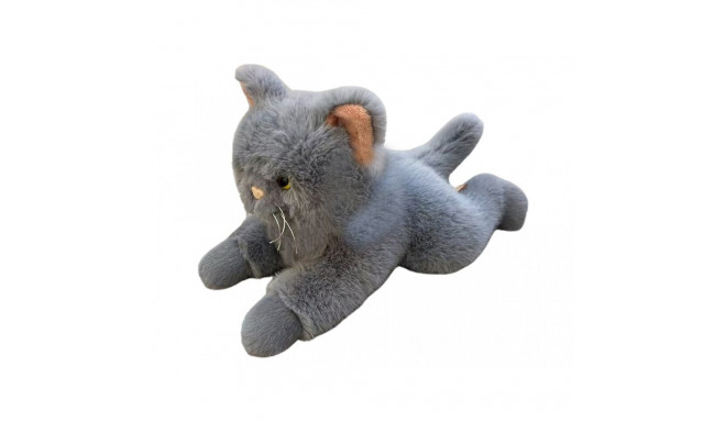 Cat lying down 45 cm gray