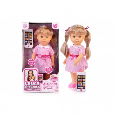 Natalia nukk kõndiv nutitelefoniga 41cm