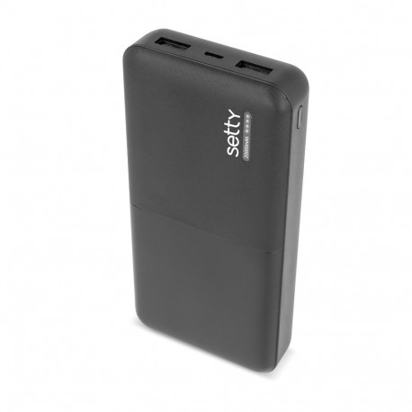 Setty Power Bank 20000mAh universaalne väline akupank 5V 1.5A + micro USB kaabel must