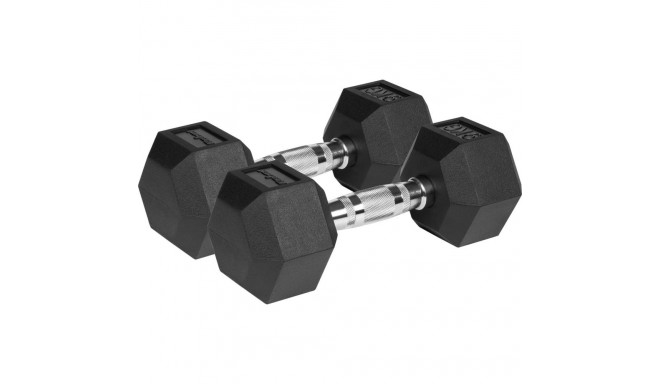 Rebel RBA-2325 Rubber Coated Dumbbells 2 x 9 kg