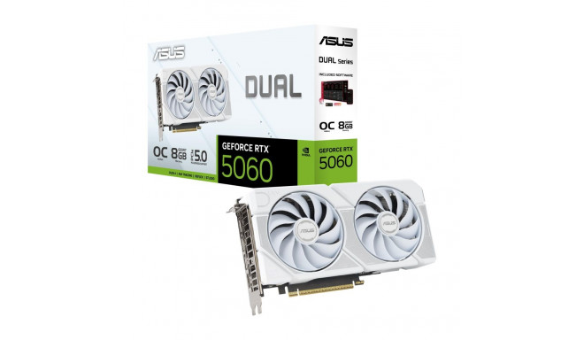 Graphics Card|ASUS|NVIDIA GeForce RTX 5060|8 GB|GDDR7|128 bit|PCIE 5.0 16x|Dual Slot Fansink|DUAL-RT