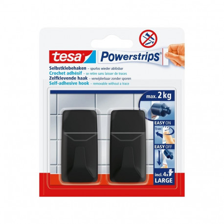 ristkülikukujulised konksud 58279 2x2kg must