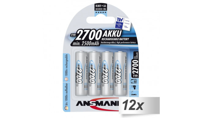 12x4 Ansmann bat. 2700 Mignon AA 2500 mAh
