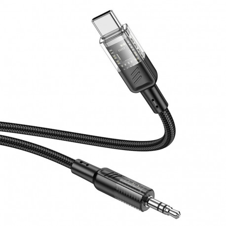 Cable AUX Jack 3,5 mm to USB C Hoco 1,2 m UPA27 black